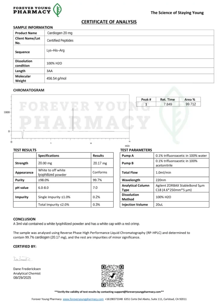 Cardiogen20mgWhite-COA-CertifiedPeptides-08.29.2025