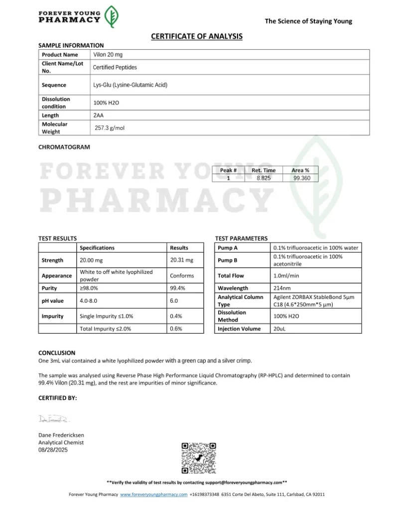 Vilon20mgGreen-COA-CertifiedPeptides-08.28.2025